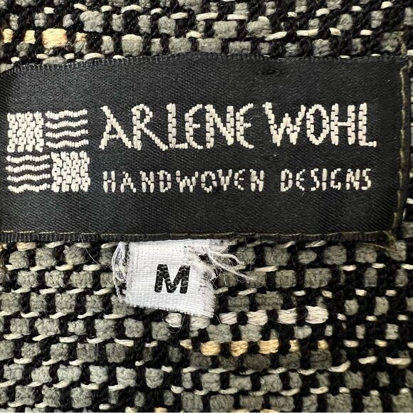Arlene Wohl Handwoven Gorpcore Designs Rare Art-to-Wear Olive Vest Top Size M - Picture 5 of 12